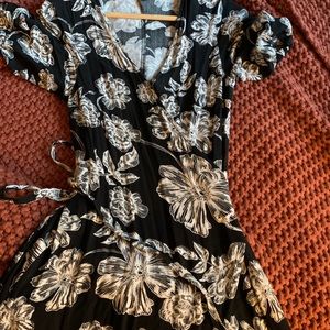 B/W Maxi Wrap Dress.